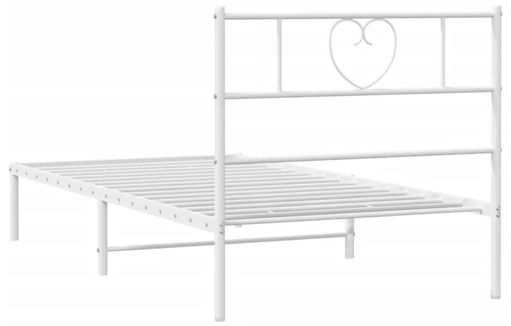 Estrutura de cama em metal com cabeceira 107x203 cm branco