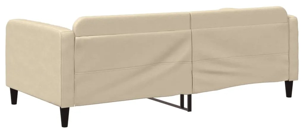 Sofá-cama 100x200 cm tecido cor creme