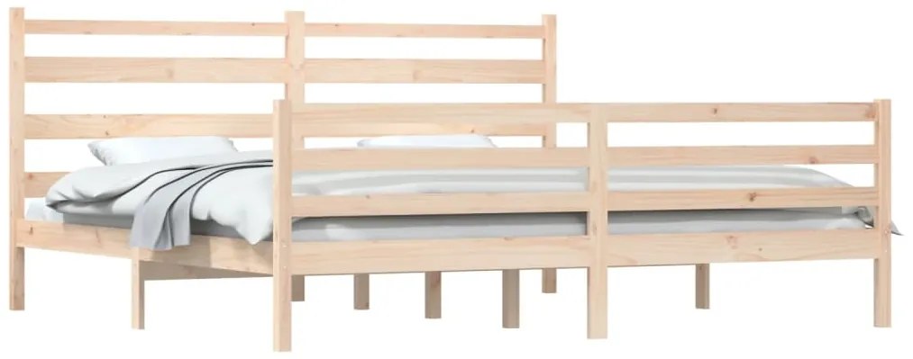 Estrutura de cama 200x200 cm madeira de pinho maciça