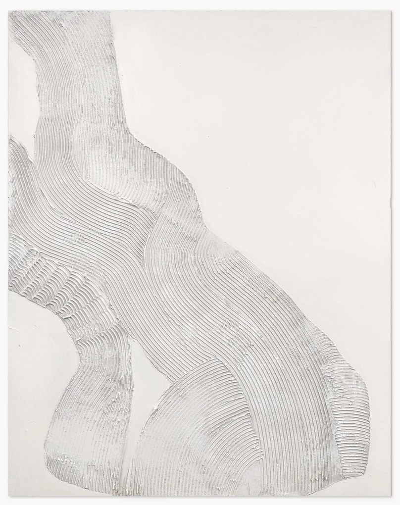 Quadro em tela pintado à mão White Sculpture 1