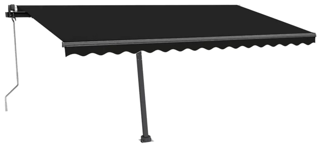 Toldo automático com LED e sensor de vento 450x350 cm antracite