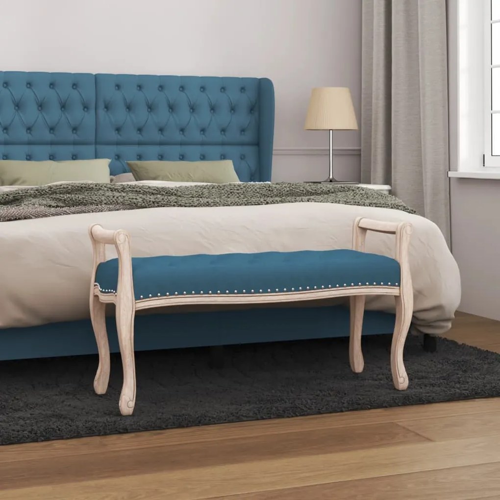 344438 vidaXL Banco 110x45x60 cm veludo azul