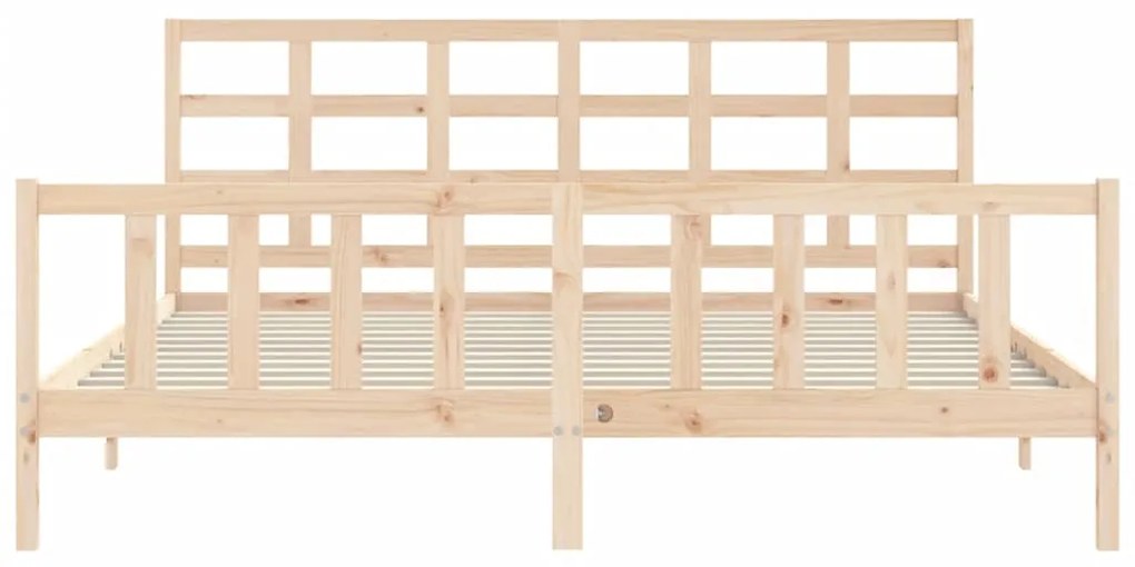 Estrutura de cama com cabeceira 180x200 cm madeira maciça