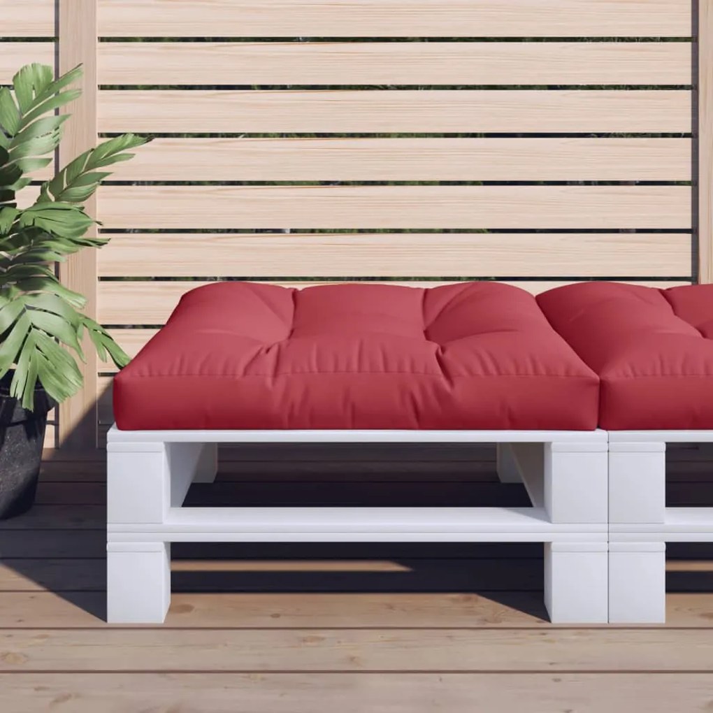 vidaXL Almofadão para sofá de paletes 80x80x12cm tecido vermelho tinto