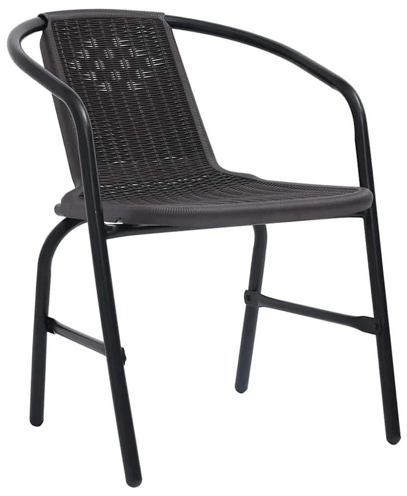 Conjunto de Jantar de Jardim com 5 Peças em Rattan Sintético Preto
