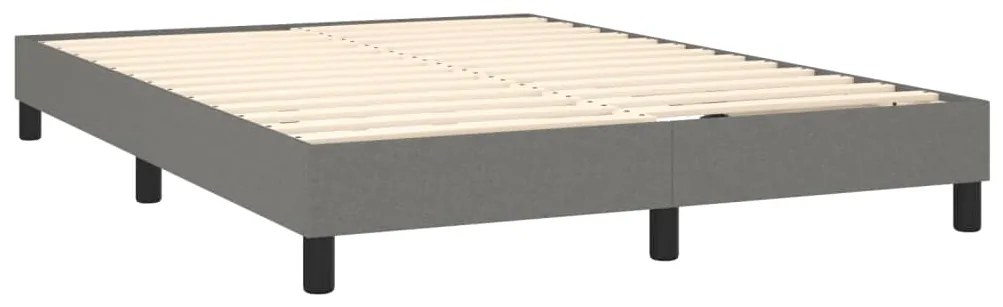 Estrutura de cama sem colchão 140x190 cm tecido cinzento-escuro