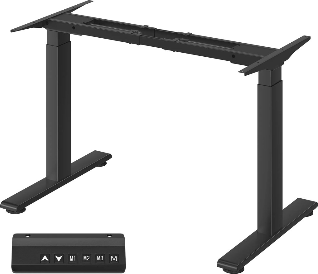 Estrutura elétrica para secretária 100-175 x 70 x 72-120 cm com dois motores (TAMPO NÃO INCLUIDO) preta