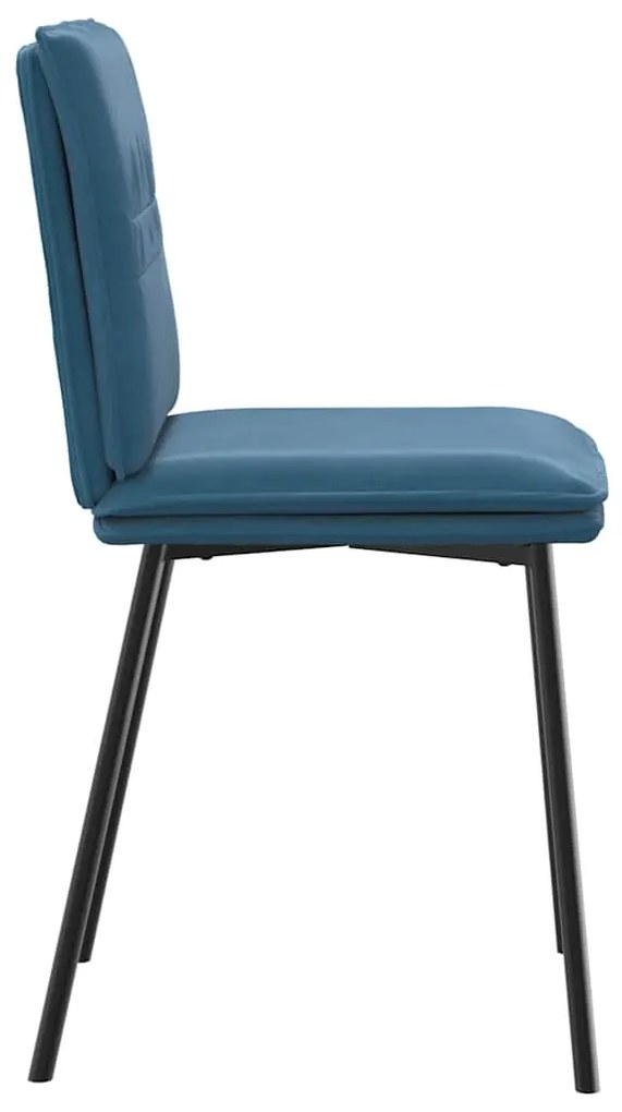 Cadeiras de jantar 2 pcs veludo azul