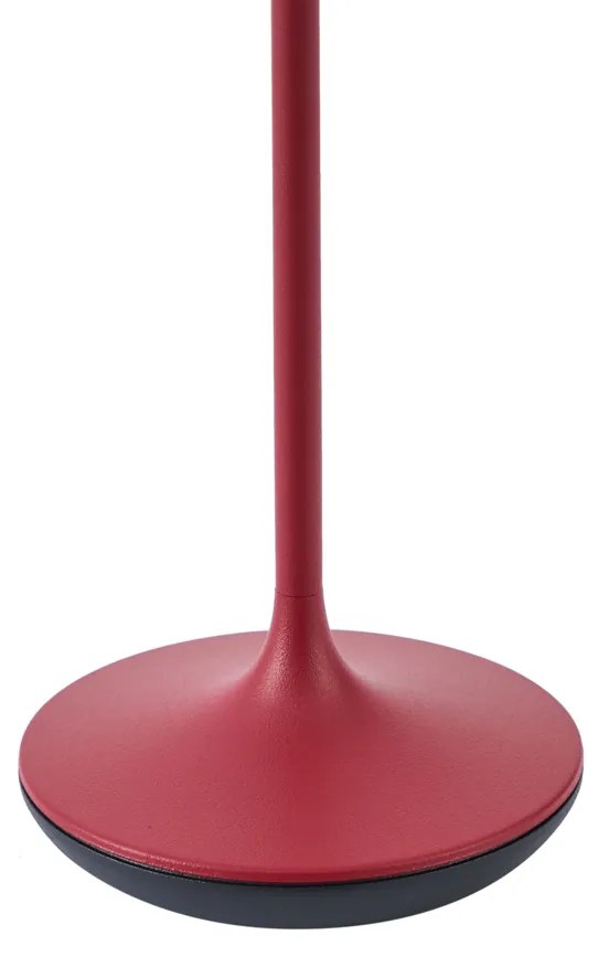 Candeeiro de mesa vermelho com LED IP65 recarregável com estação de carregamento - Treble Moderno