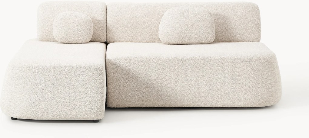 Sofá-cama de canto em teddy-bouclé Pao