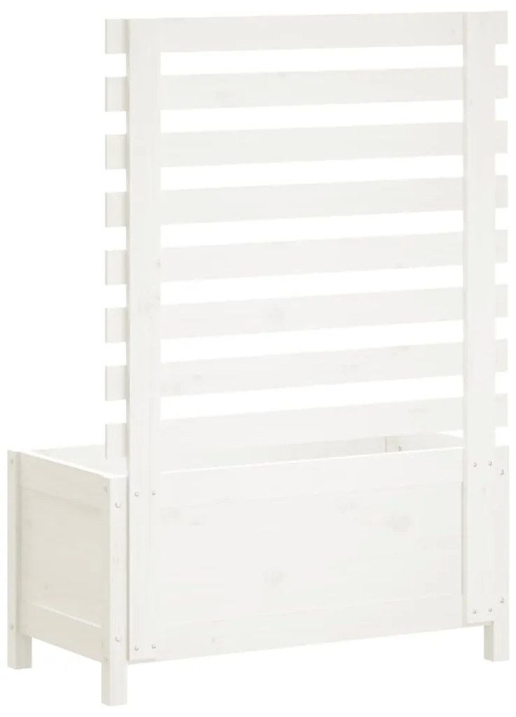 Vaso de jardim c/ suporte 79x39,5x114 cm pinho maciço branco