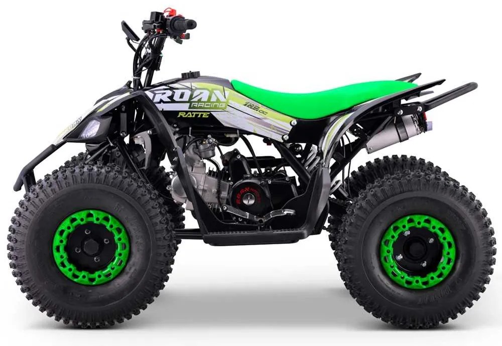 MINI MOTO 4 GASOLINA PARA CRIANÇAS 125cc Roan Ratte R8 automático com Marcha Atrás Verde