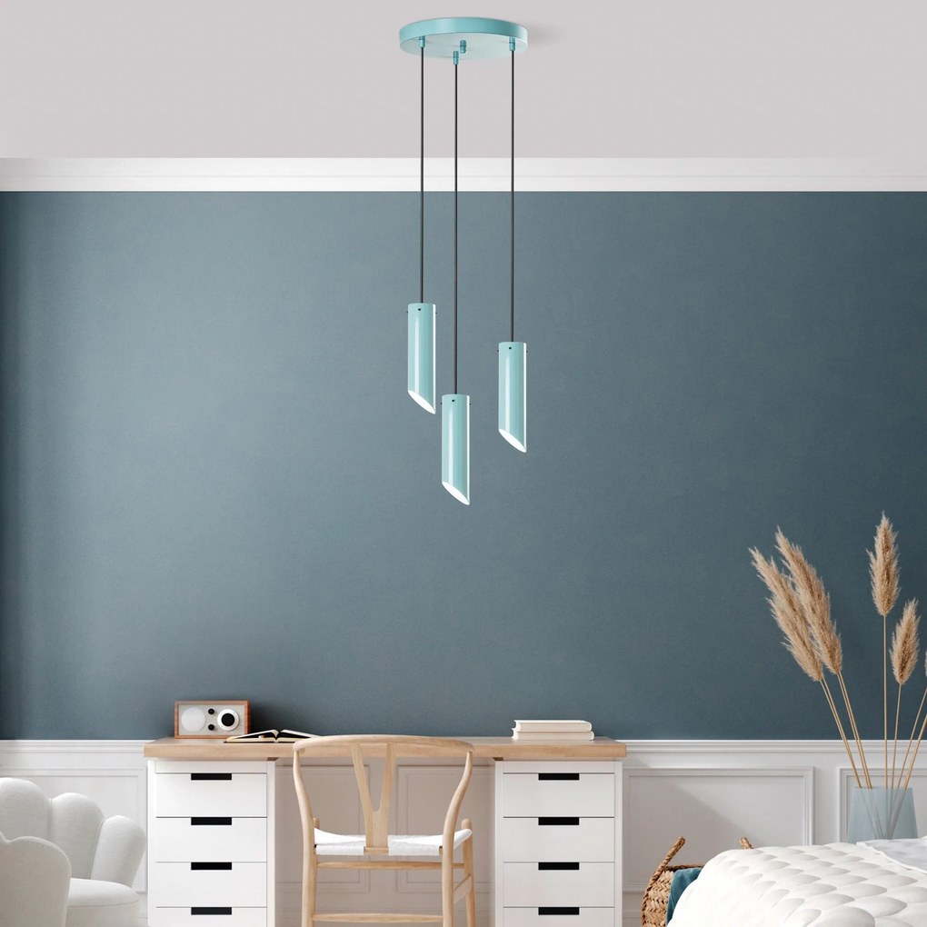 Chandelier Kesik – Turquesa – Diâmetro 40 cm