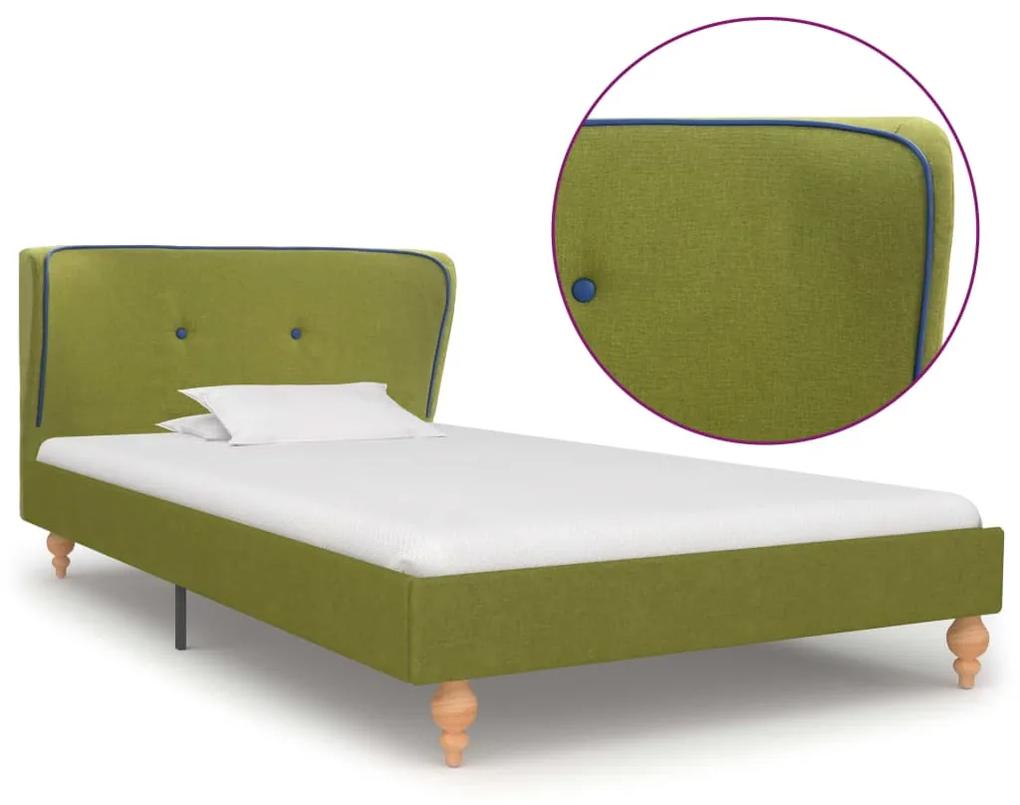 280582 vidaXL Estrutura de cama em tecido verde 90x200 cm