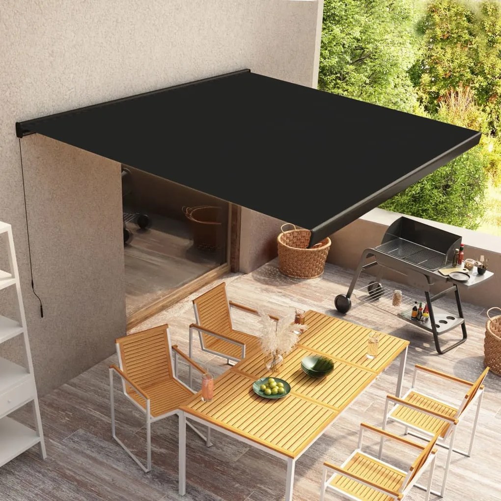 vidaXL Toldo manual com caixa 350x250 cm antracite