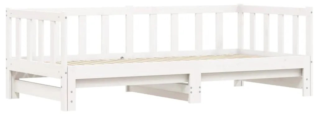 Sofá-cama com gavetão 80x200 cm madeira de pinho maciça branco