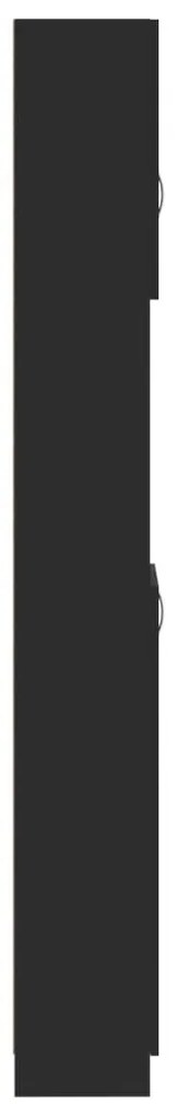 Armário de casa de banho 32x25,5x190 cm derivados madeira preto