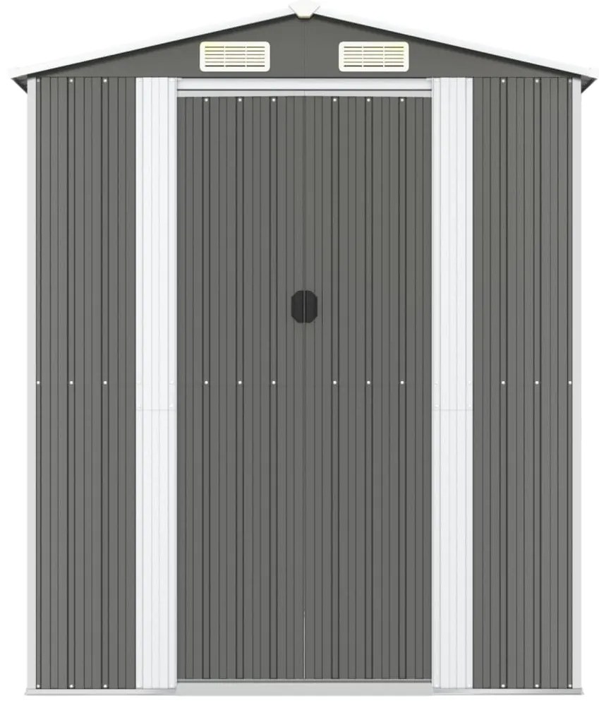 Abrigo de jardim 192x357x223 cm aço galvanizado cinzento-claro