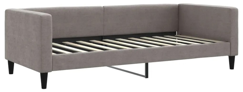 Sofá-cama com gavetão 90x200 cm tecido cinzento-acastanhado