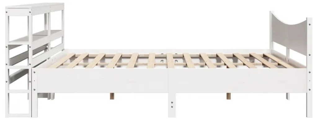 Estrutura de cama com cabeceira 180x200cm pinho maciço branco