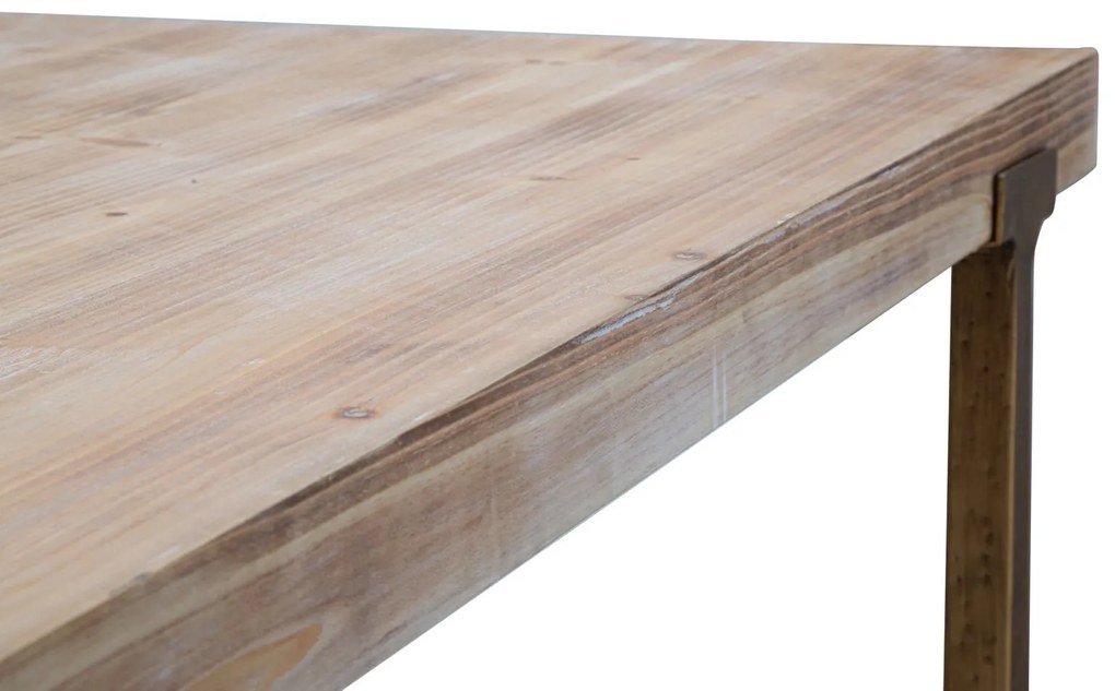 MESA DE JANTAR ANKARA 150X90X78 CM CASTANHO E DOURADO (CADEIRAS NÃO INCLUÍDAS)