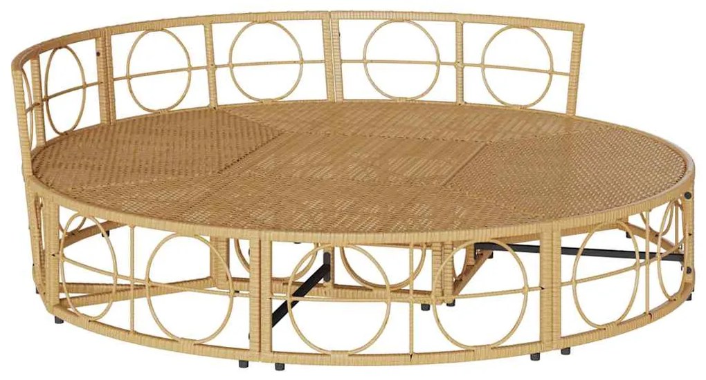 Cama lounge de exterior sem toldo vime PE