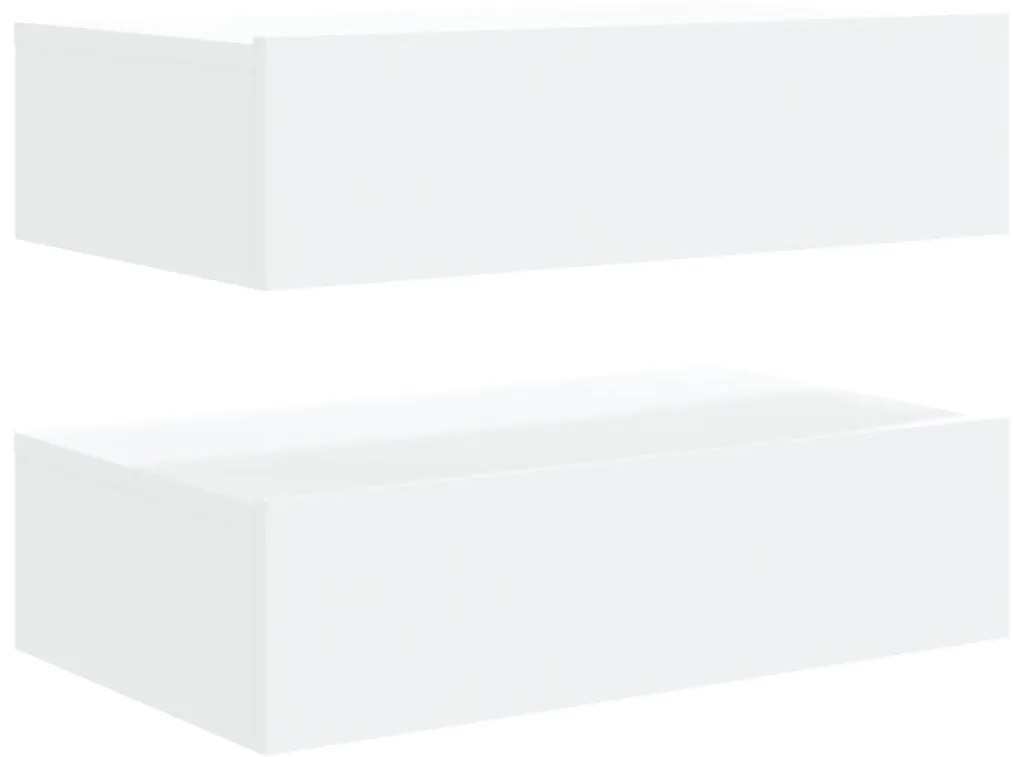 Móveis de TV com luzes LED 2 pcs 60x35x15,5 cm branco