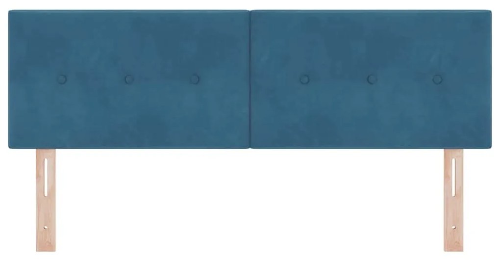 Cabeceira LED vidaXL Estofada com Botões Azul Escuro 80 cm Veludo