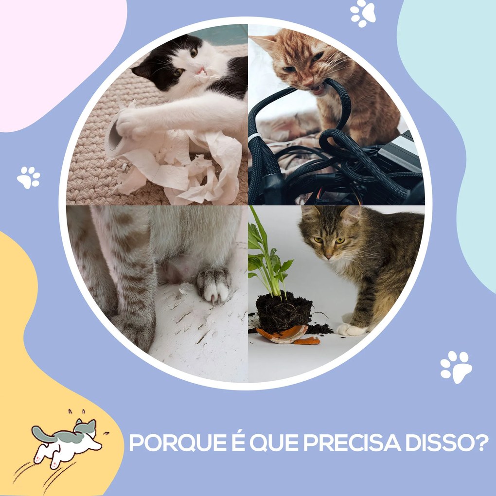 PawHut Túnel para Gatos com Bola Supensa Túnel para Gatos Dobrável com