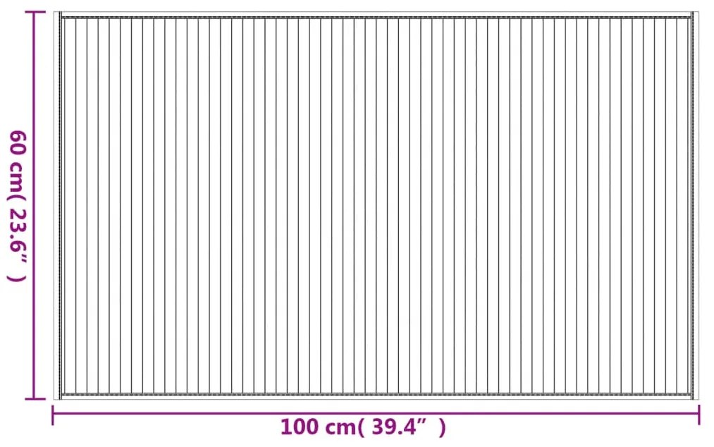 Tapete retangular 60x100 cm bambu preto