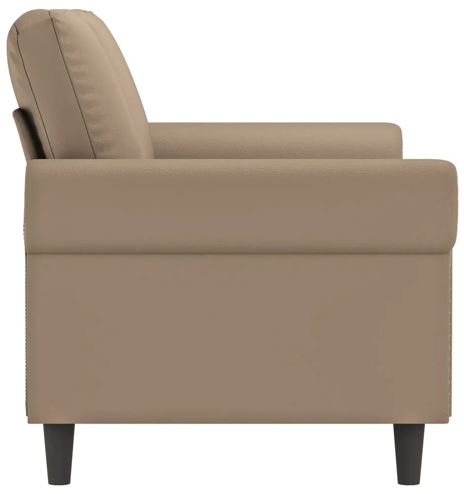 Sofá de 2 lugares 140 cm couro artificial cor cappuccino