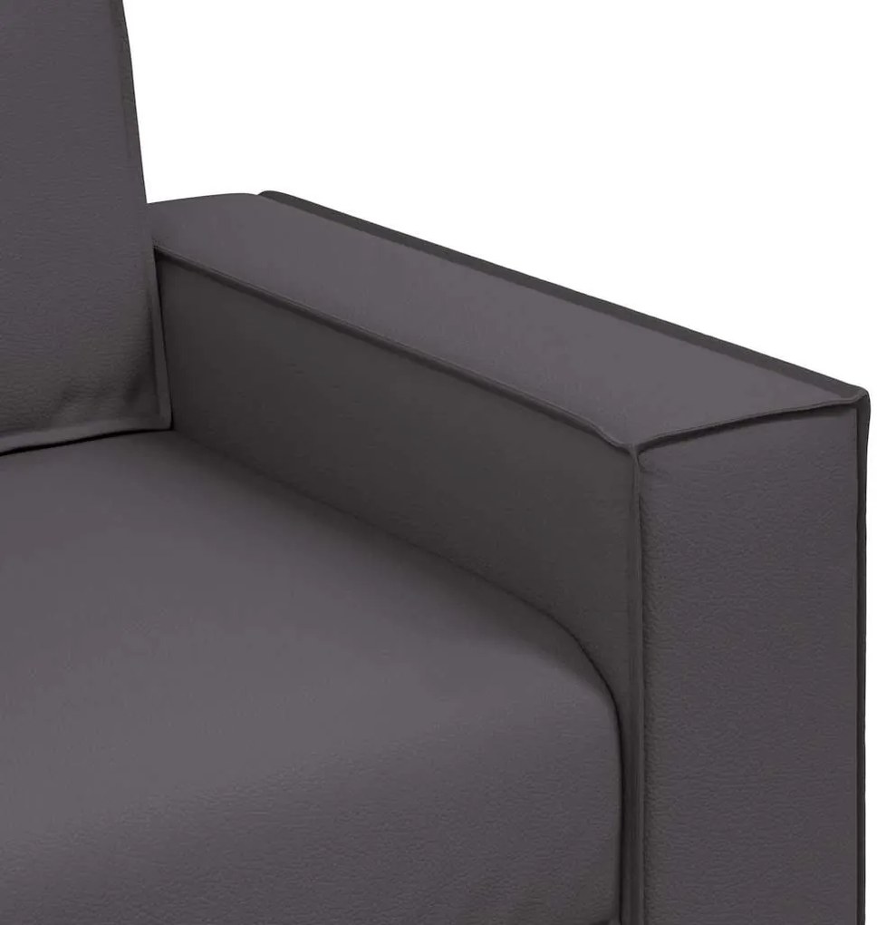 Sofá Loveseat vidaXL Cinza 120 cm em Couro Sintético