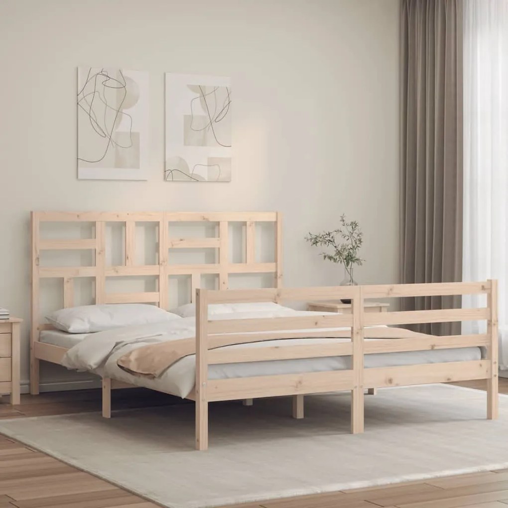 Estrutura de cama King Size com cabeceira madeira maciça