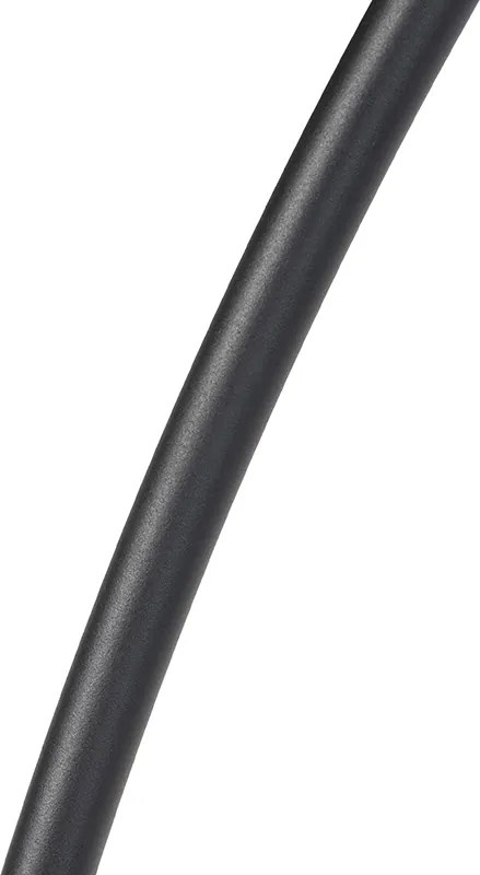 Candeeiro de Arco Moderno Preto com Base de Mármore e Abajur Bouclé Bege 50cm - XXL