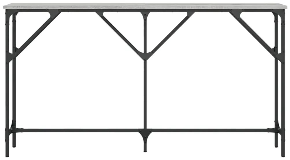 Mesa consola 140x23x75 cm derivados de madeira cinzento sonoma