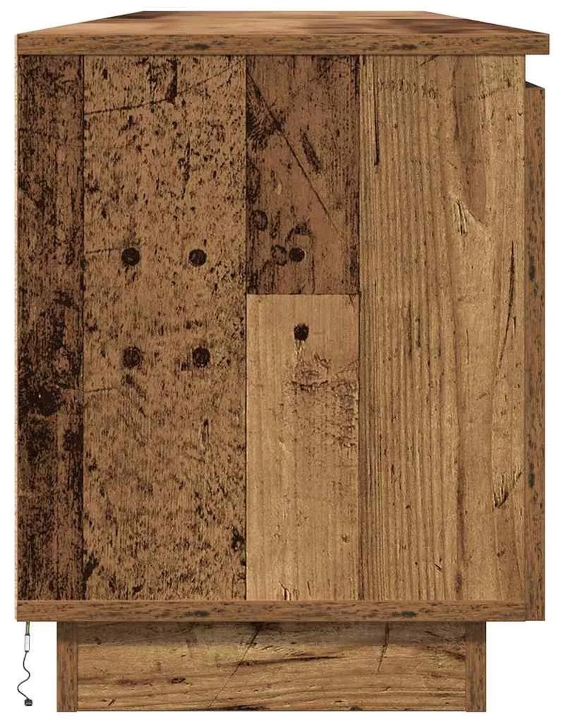 Armário de TV com LED Madeira Velha 180x38x49 cm Madeira de Engenharia