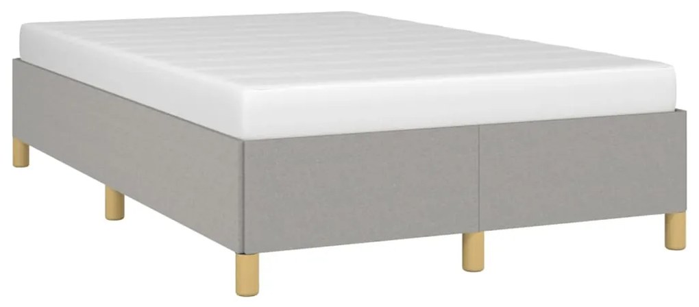Estrutura de cama sem colchão 120x200 cm tecido cinzento-claro