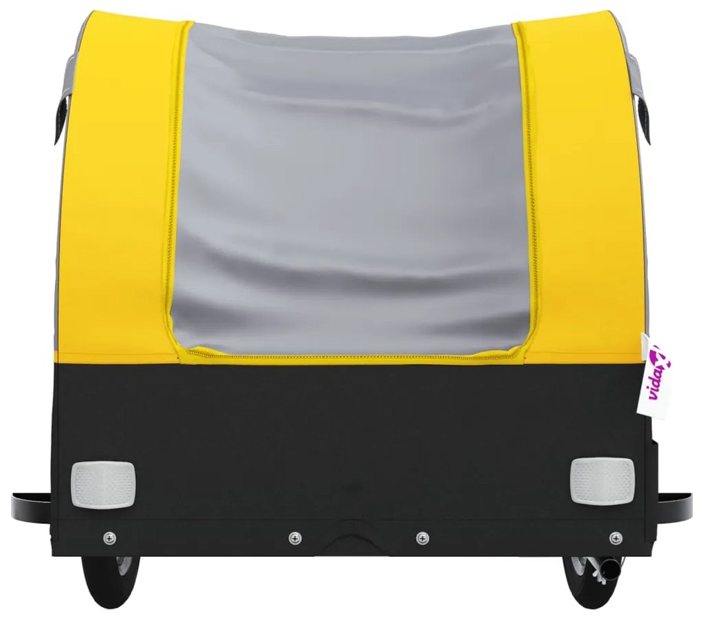 Reboque para bicicleta 45 kg ferro preto e amarelo