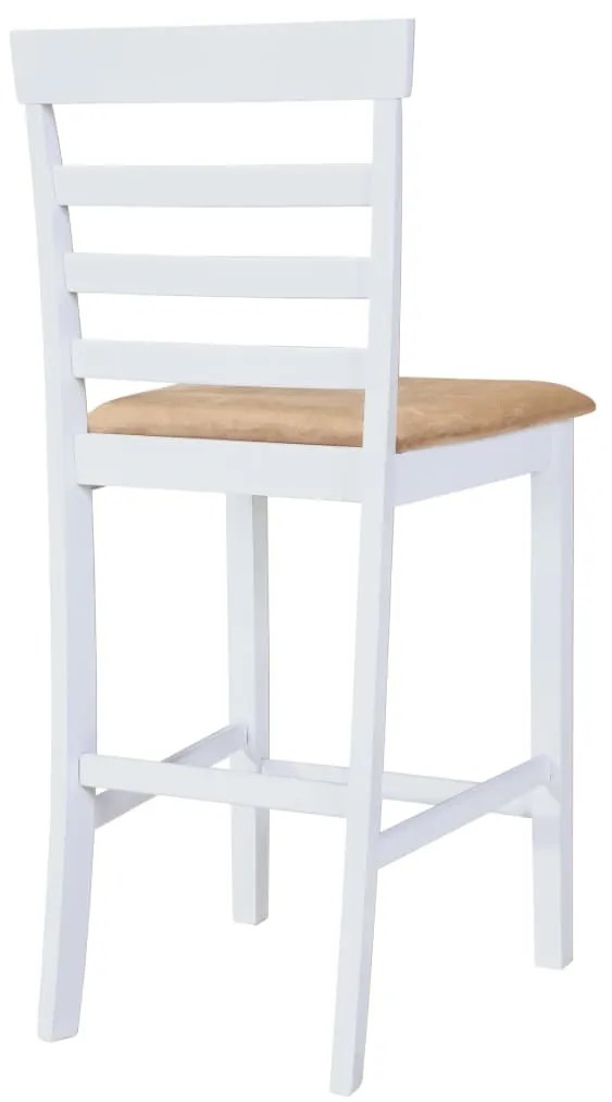 Consola de mesa branca e conjunto de 4 cadeiras de bar