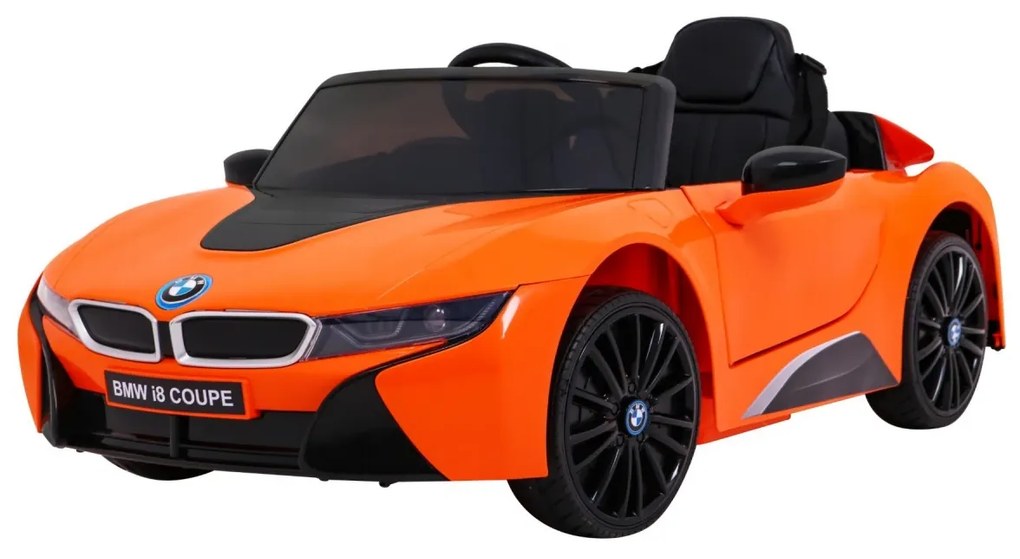 Carro elétrico para Crianças 12V BMW I8 LIFT Rodas de EVA, Assento de couro Laranja