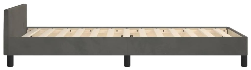 Estrutura de cama sem colchão 90x200 cm veludo cinzento-escuro
