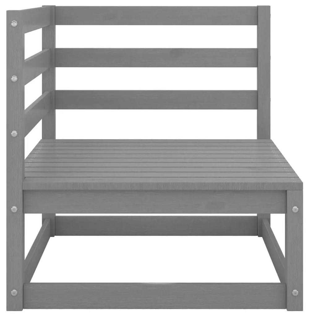 9 pcs conjunto lounge de jardim pinho sólido cinzento