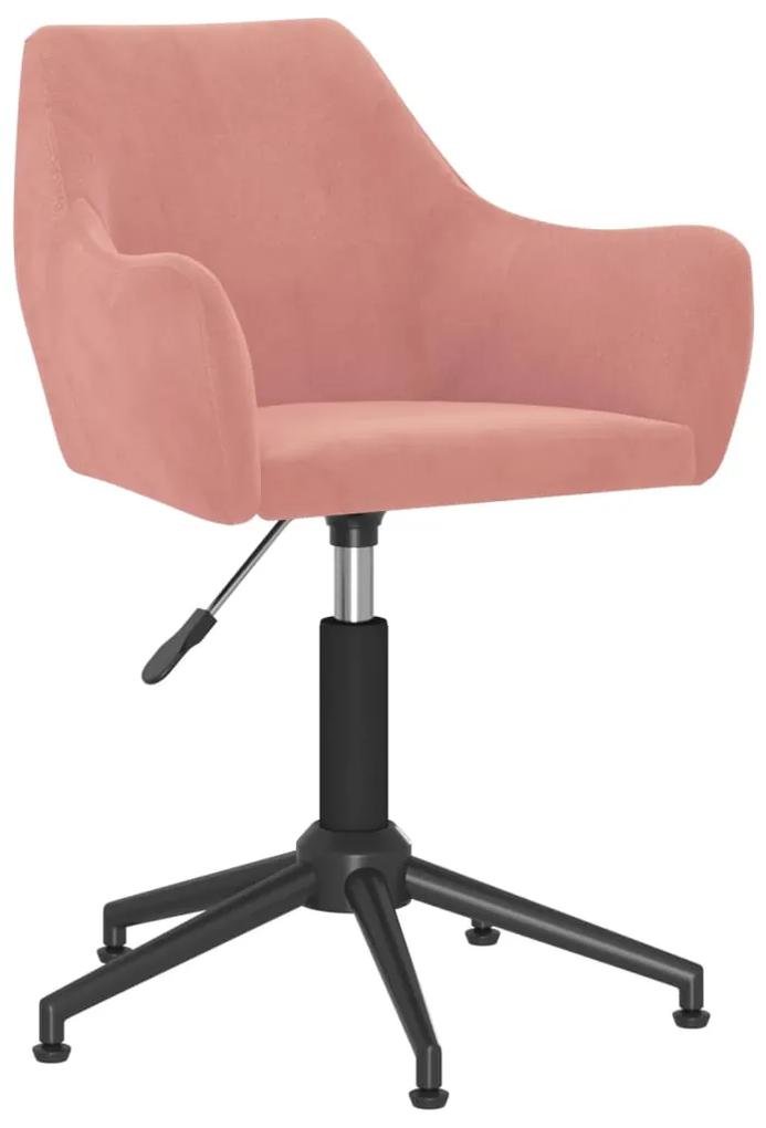 3092604 vidaXL Cadeira de escritório giratória veludo rosa