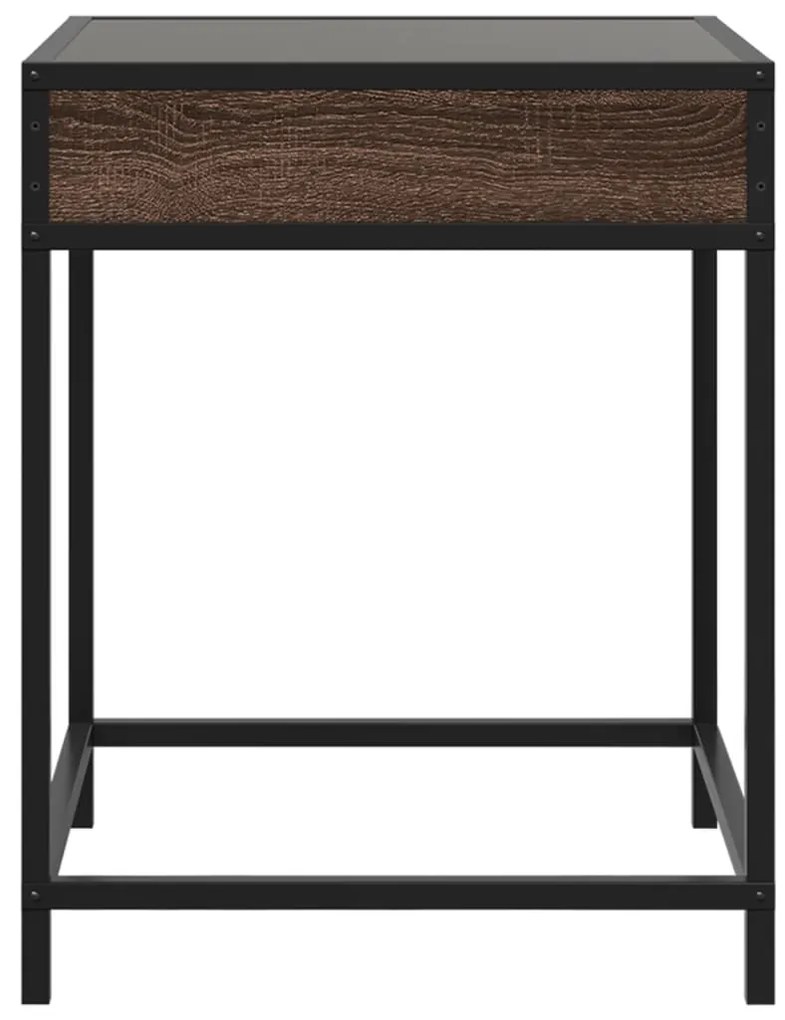 Mesa de centro luzes LED Infinity 40x40x51 cm carvalho castanho