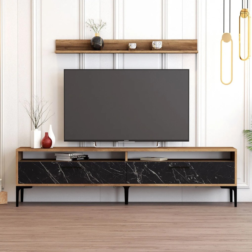 Unidade TV Istanbul – Nogueira e Preto – 180 cm x 47 cm x 35 cm