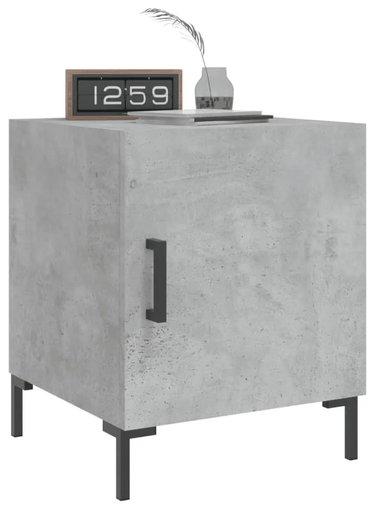 Mesa cabeceira 40x40x50cm derivados de madeira cinzento cimento