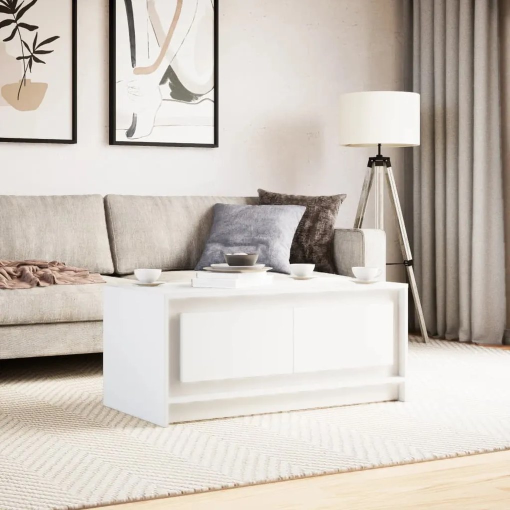 Mesa de centro com luzes LED derivados de madeira branco