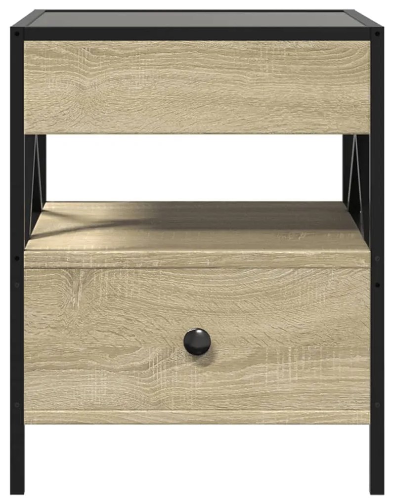 Mesa de centro luzes LED Infinity 40x40x51 cm carvalho sonoma