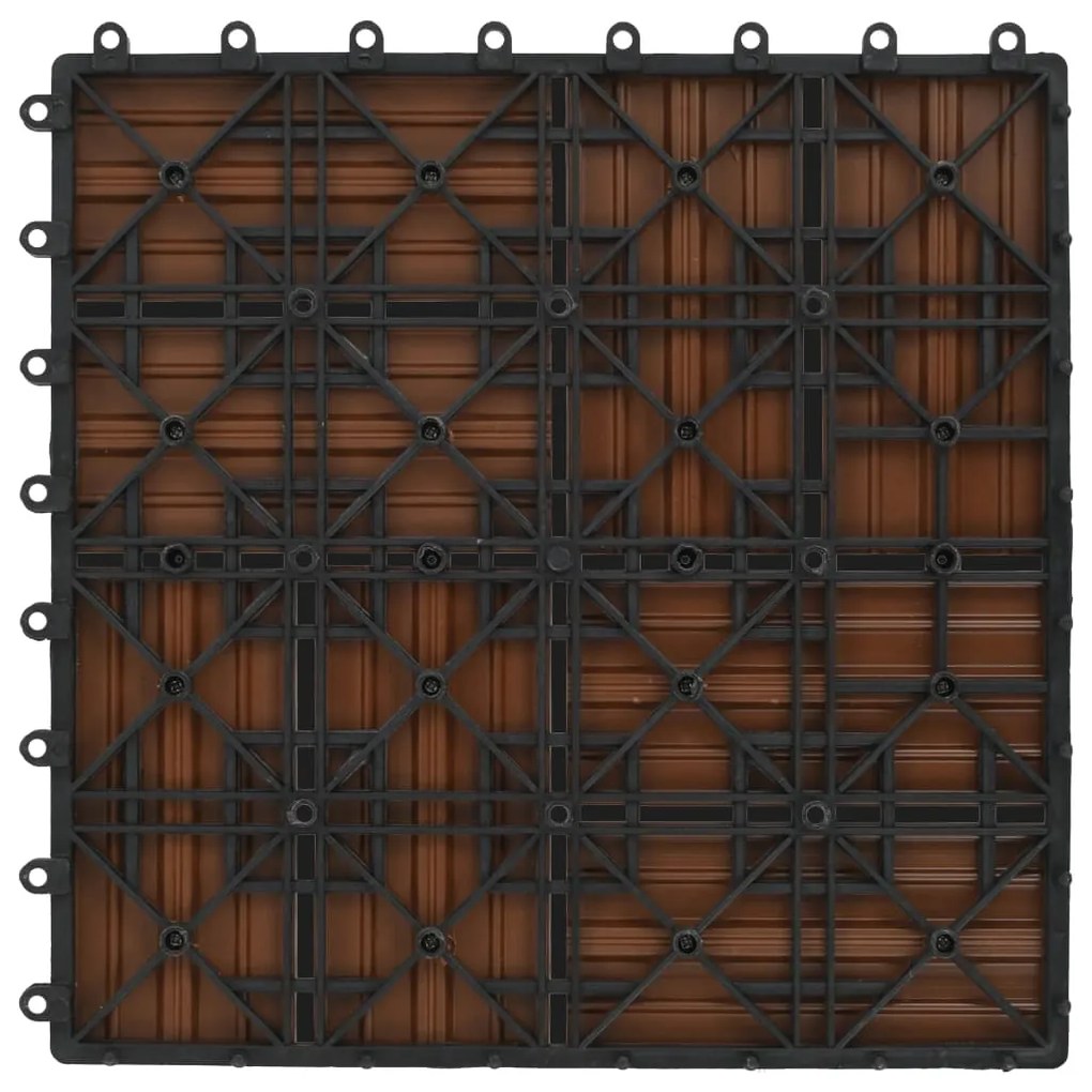 Ladrilhos de pavimento 11 pcs WPC 1m² 30x30 cm castanho
