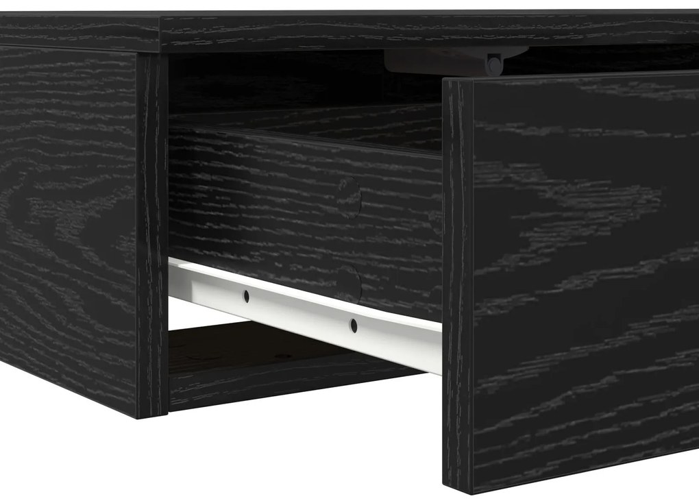 Gavetas pretas para cama VidaXL 140x36,5x16,5 cm em madeira de engenha